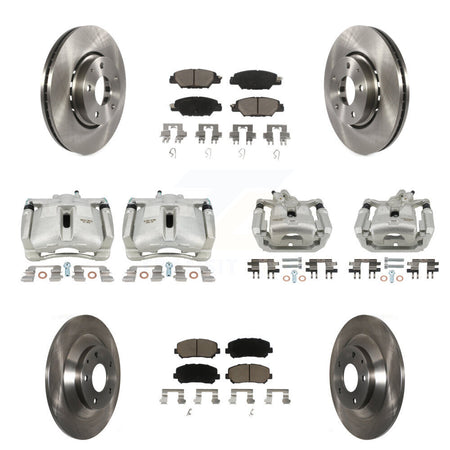 Front Rear Disc Brake Caliper Rotors And Ceramic Pads Kit (10Pc) For Mazda CX-5 KC8-101229C