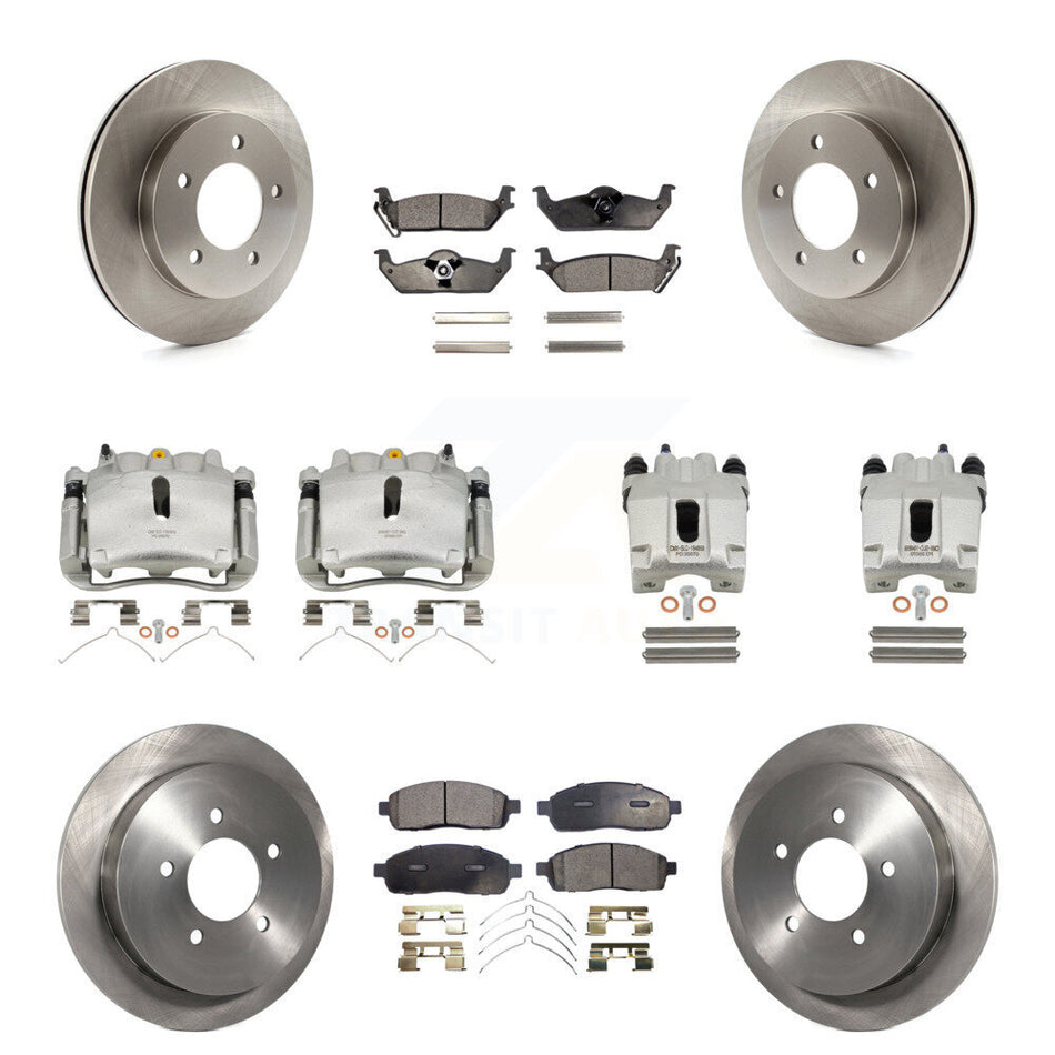 Front Rear Disc Brake Caliper Rotors And Ceramic Pads Kit (10Pc) For 2004 Ford F-150 4WD With 5 Lug Wheels 11th Digit Of Vin Is C KC8-101229T