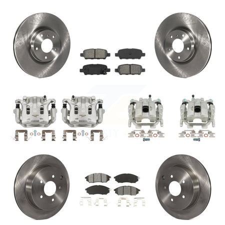 Front Rear Brake Caliper Rotor & Semi-Metallic Pad Kit (10Pc) For Nissan Murano INFINITI KC8-101230S