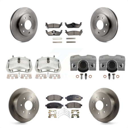 Front Rear Disc Brake Caliper Rotors And Ceramic Pads Kit (10Pc) For 2004 Ford F-150 4WD With 7 Lug Wheels 11th Digit Of Vin Is K N or F KC8-101231T by Transit Auto