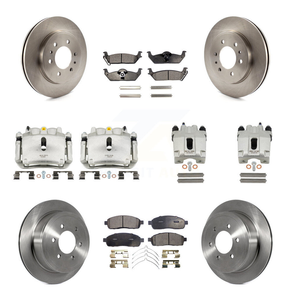 Front Rear Brake Caliper Rotor & Ceramic Pad Kit (10Pc) For Ford F-150 With 6 Lug Wheels KC8-101232T