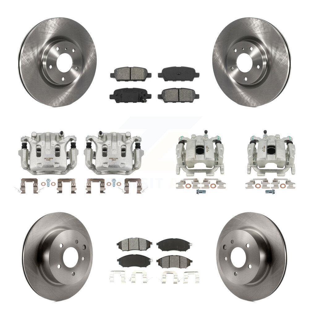 Front Rear Brake Caliper Rotor & Semi-Metallic Pad Kit (10Pc) For INFINITI G37 QX50 EX37 KC8-101233S