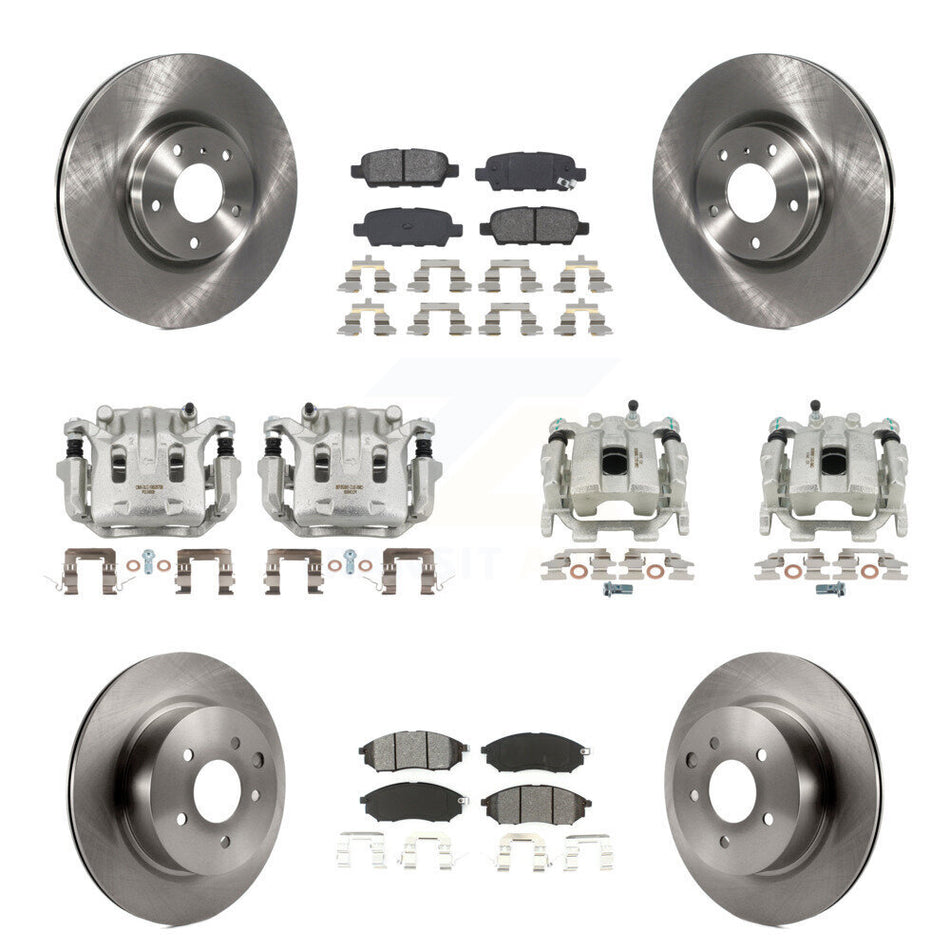 Front Rear Brake Caliper Rotor & Semi-Metallic Pad Kit (10Pc) For INFINITI G37 QX50 EX37 KC8-101233S