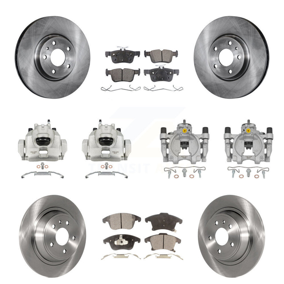 Front Rear Brake Caliper Rotors Semi-Metallic Pad Kit (10Pc) For Ford Fusion Lincoln MKZ KC8-101234P