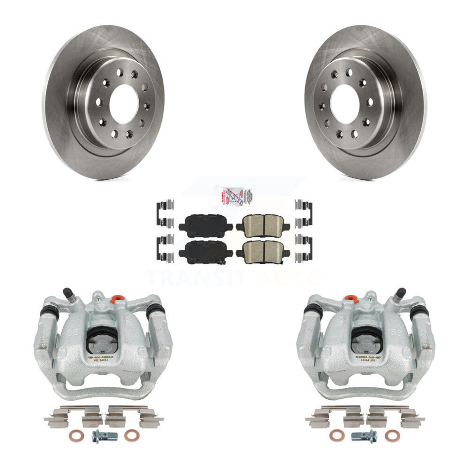 Rear Disc Brake Caliper Rotors And Ceramic Pads Kit For 2017-2018 Buick LaCrosse KC8-101235N