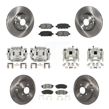 Front Rear Disc Brake Caliper Rotors And Semi-Metallic Pads Kit (10Pc) For INFINITI QX70 KC8-101235S