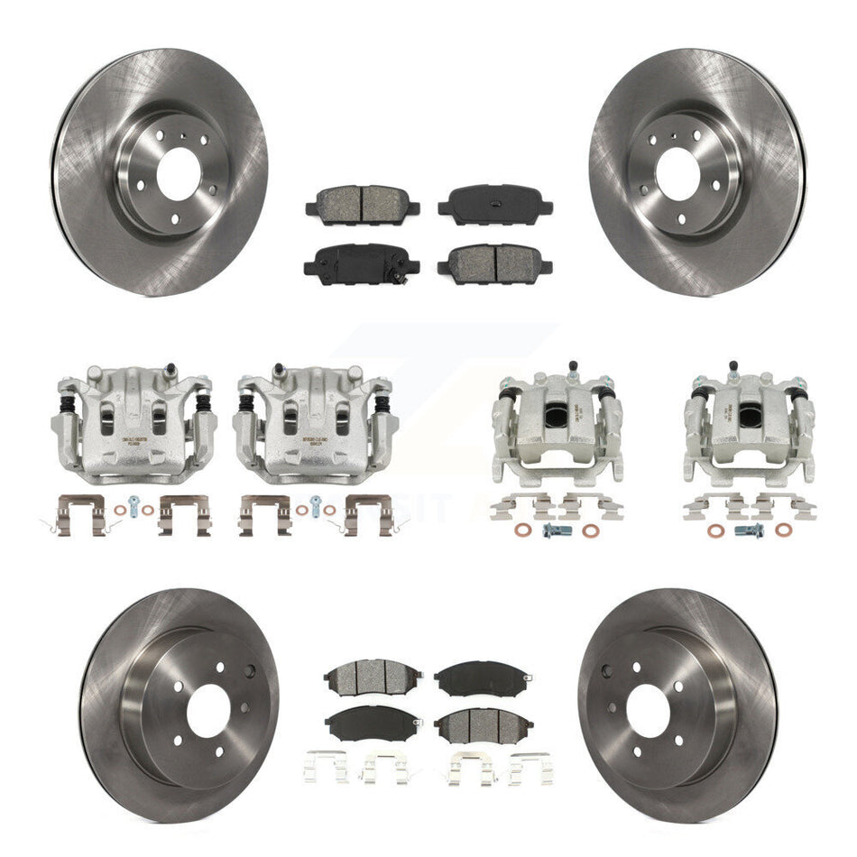 Front Rear Disc Brake Caliper Rotors And Semi-Metallic Pads Kit (10Pc) For INFINITI QX70 KC8-101235S