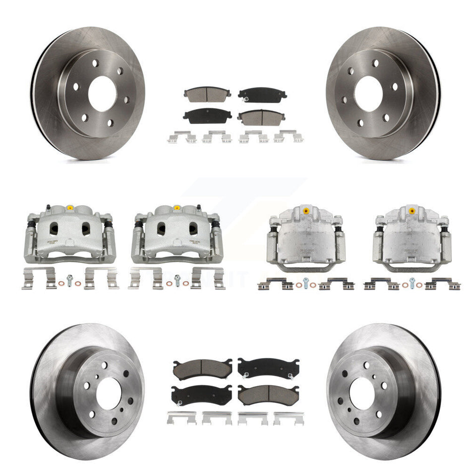 Front Rear Disc Brake Caliper Rotors Ceramic Pad Kit (10Pc) For Chevrolet Silverado 1500 KC8-101236C