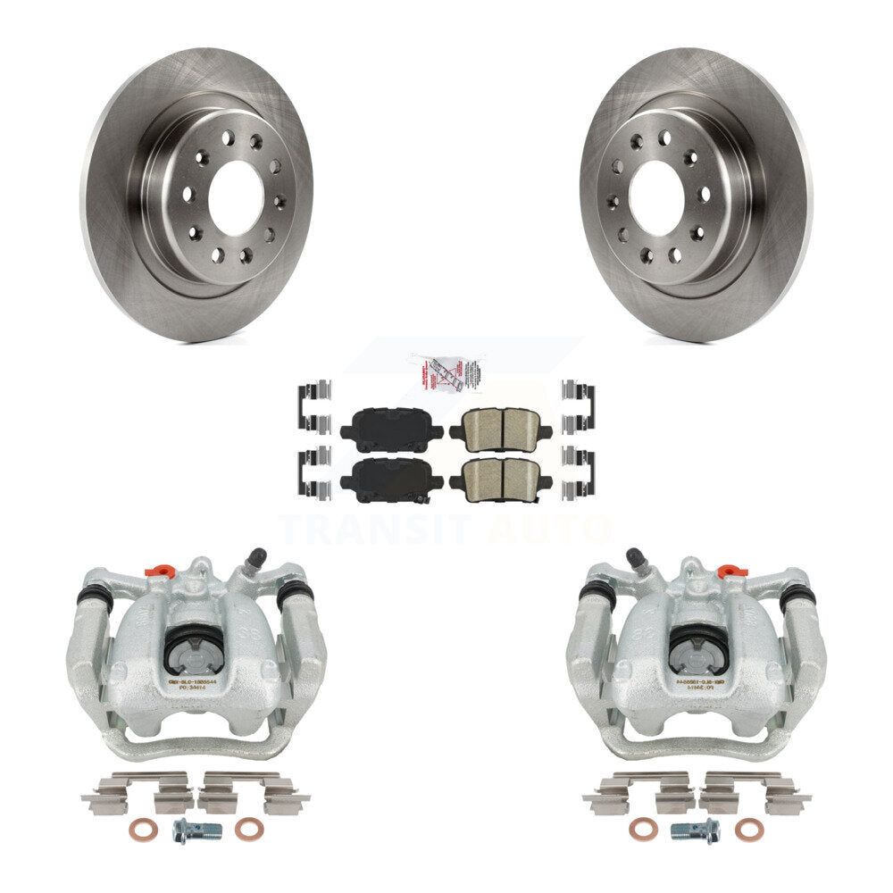 Rear Disc Brake Caliper Rotors And Ceramic Pads Kit For Chevrolet Equinox GMC Terrain KC8-101236N by Transit Auto