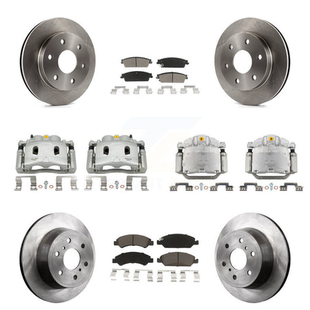 Front Rear Disc Brake Caliper Rotors And Ceramic Pads Kit (10Pc) For GMC Sierra 1500 KC8-101237C