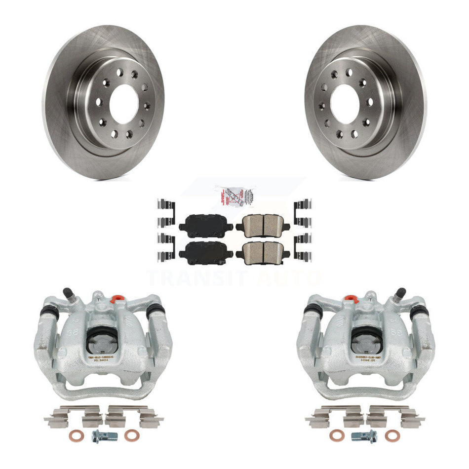 Rear Disc Brake Caliper Rotors And Ceramic Pads Kit For 2018-2019 Buick Regal TourX With 288mm Diameter Rotor KC8-101237N