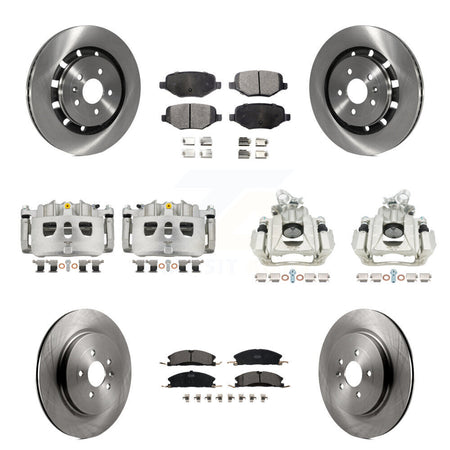 Front Rear Disc Brake Caliper Rotors And Ceramic Pads Kit (10Pc) For 2016 Lincoln MKS KC8-101237T