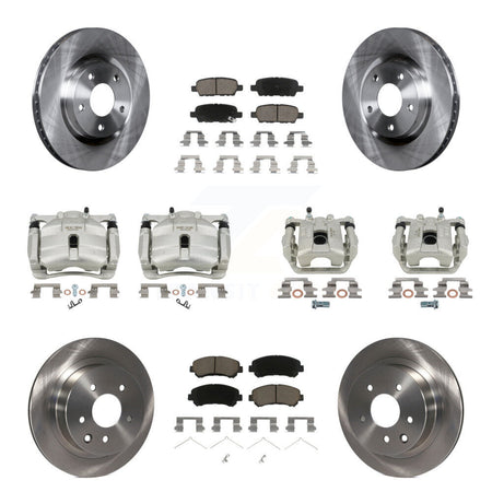 Front Rear Disc Brake Caliper Rotors And Ceramic Pads Kit (10Pc) For Nissan Rogue Select KC8-101238C