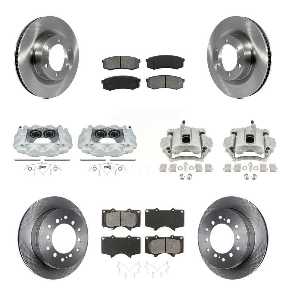 Front Rear Disc Brake Caliper Rotors And Semi-Metallic Pads Kit (10Pc) For Toyota 4Runner Lexus GX460 KC8-101238S