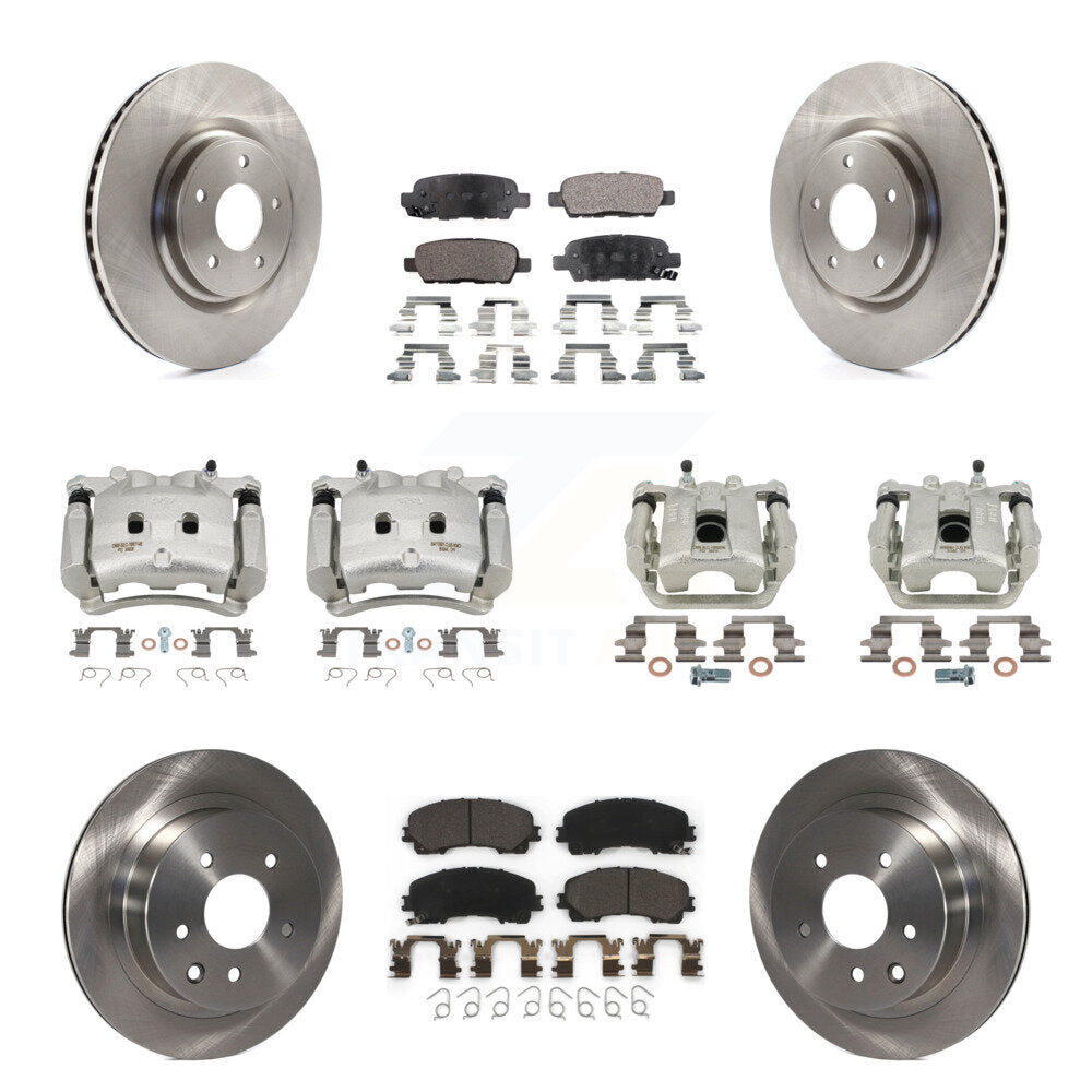 Front Rear Disc Brake Caliper Rotors And Ceramic Pads Kit (10Pc) For Nissan Rogue KC8-101238T
