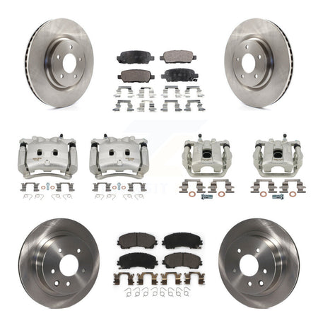 Front Rear Disc Brake Caliper Rotors And Ceramic Pads Kit (10Pc) For Nissan Rogue KC8-101238T