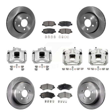 Front Rear Disc Brake Caliper Rotors And Semi-Metallic Pads Kit (10Pc) For Dodge Nitro KC8-101240P