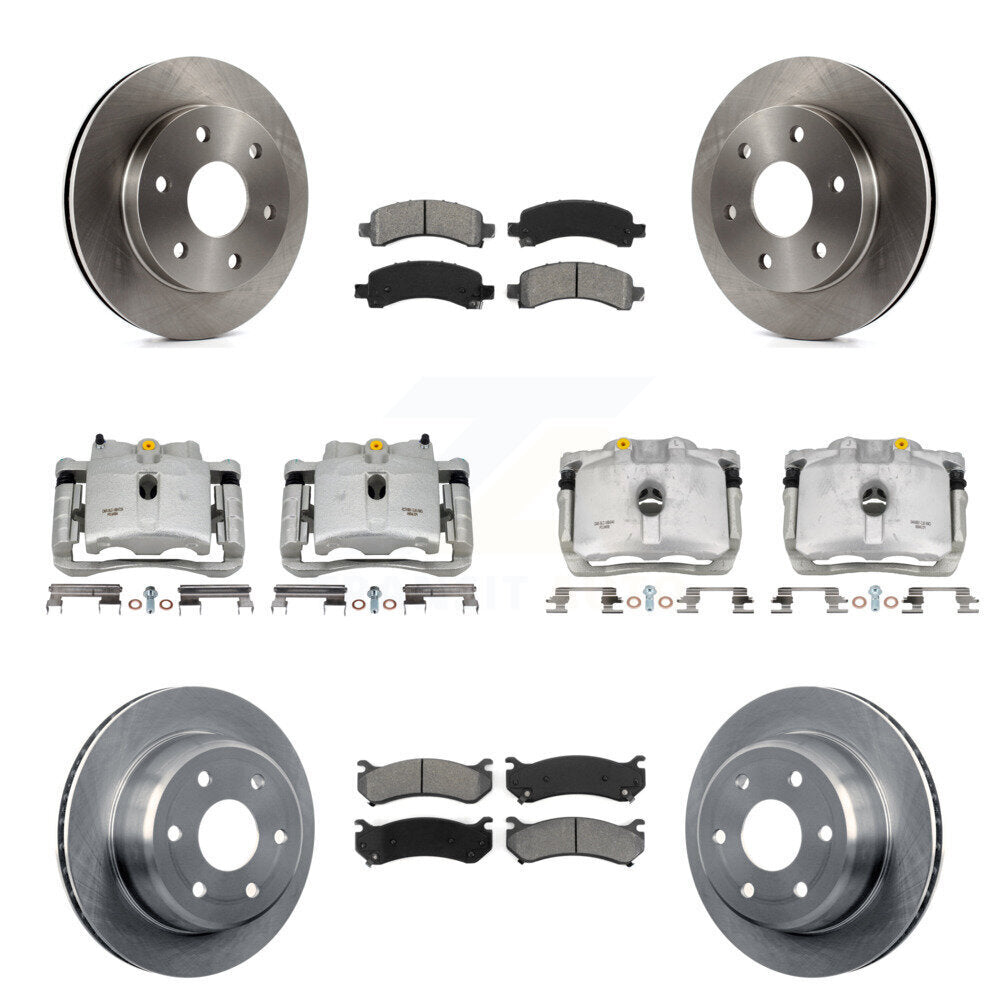 Front Rear Brake Caliper Rotor Semi-Metallic Pad Kit (10Pc) For Chevrolet Avalanche 1500 KC8-101240S