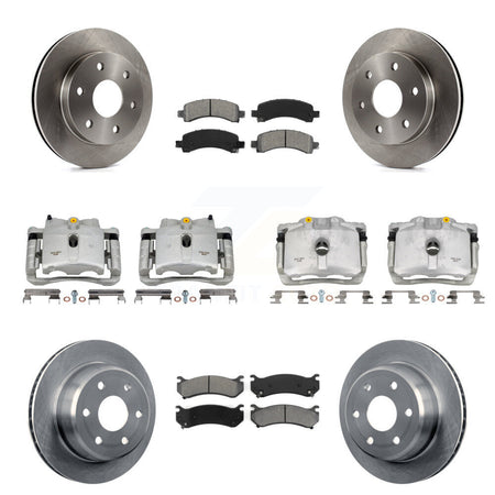 Front Rear Brake Caliper Rotor Semi-Metallic Pad Kit (10Pc) For Chevrolet Avalanche 1500 KC8-101240S