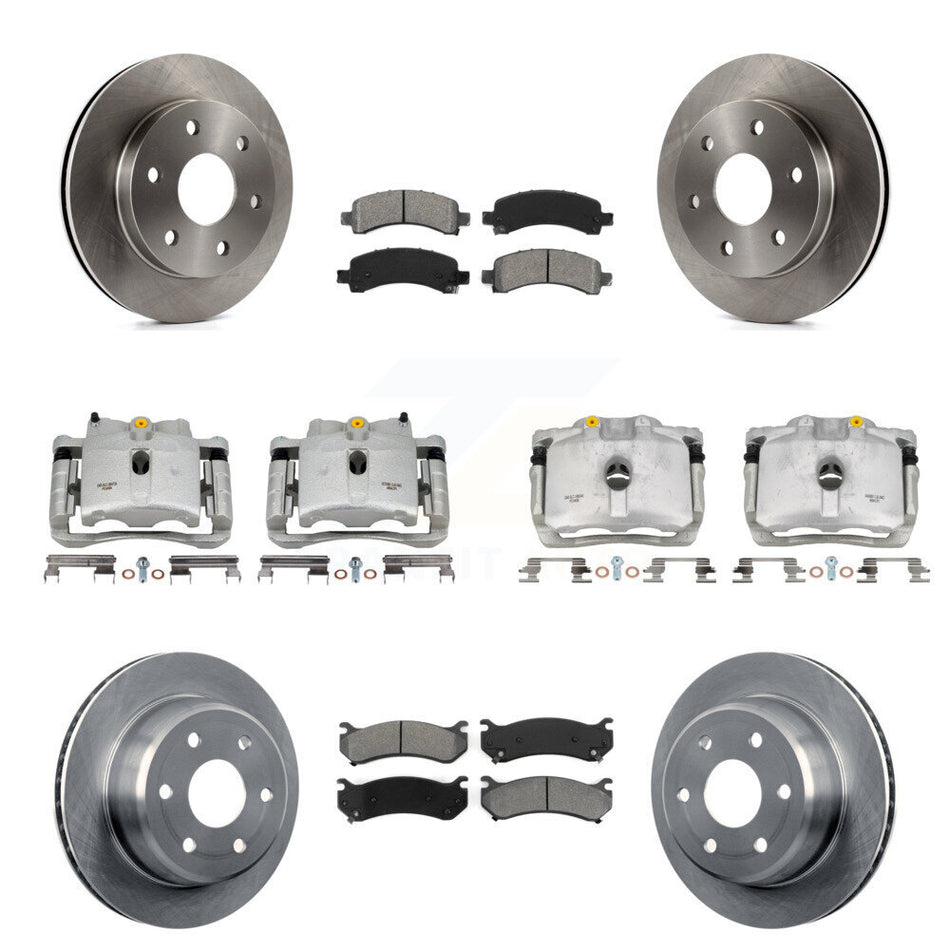 Front Rear Brake Caliper Rotor Semi-Metallic Pad Kit (10Pc) For Chevrolet Avalanche 1500 KC8-101240S