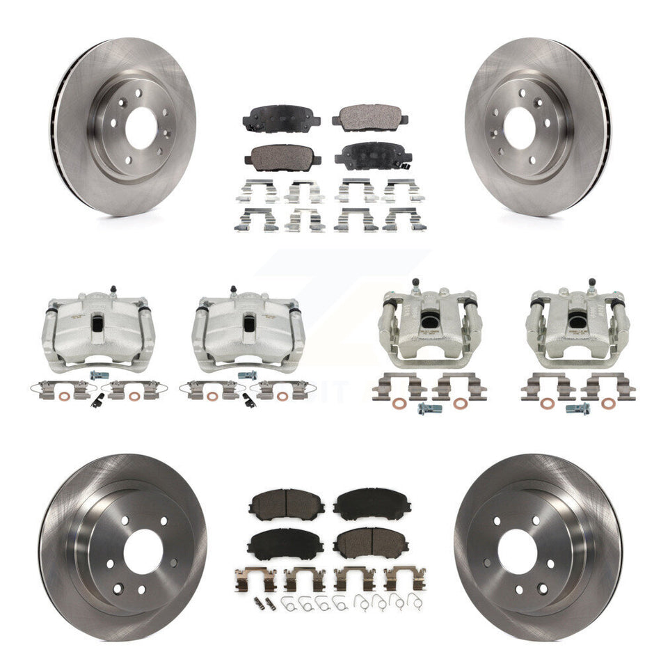 Front Rear Disc Brake Caliper Rotors And Ceramic Pads Kit (10Pc) For Nissan Rogue Sport KC8-101240T