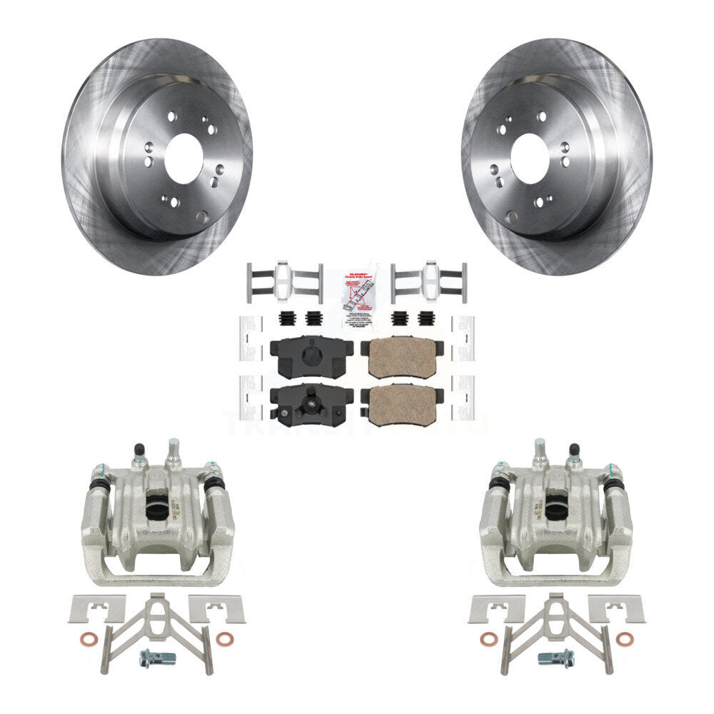 Rear Disc Brake Caliper Rotors And Ceramic Pads Kit For Honda CR-V Acura RDX KC8-101241N by Transit Auto