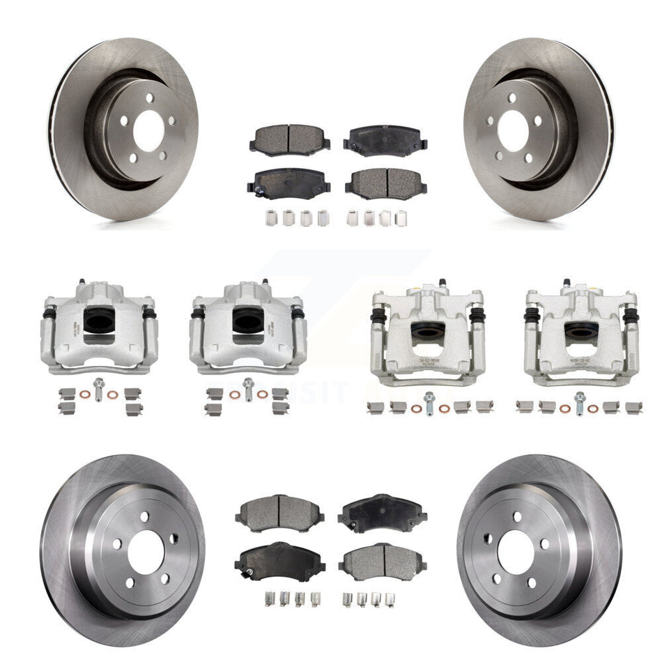 Front Rear Disc Brake Caliper Rotors And Semi-Metallic Pads Kit (10Pc) For Dodge Nitro KC8-101241P