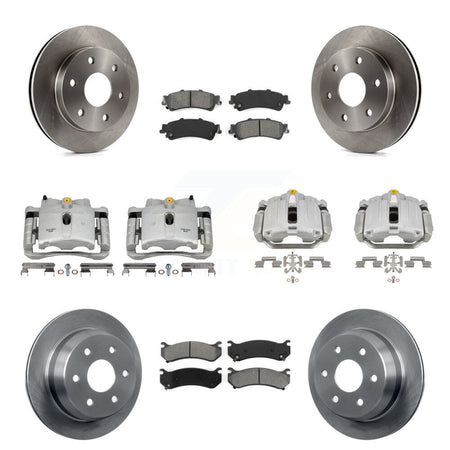 Front Rear Brake Caliper Rotors Semi-Metallic Pad Kit (10Pc) For Chevrolet GMC Silverado KC8-101241S