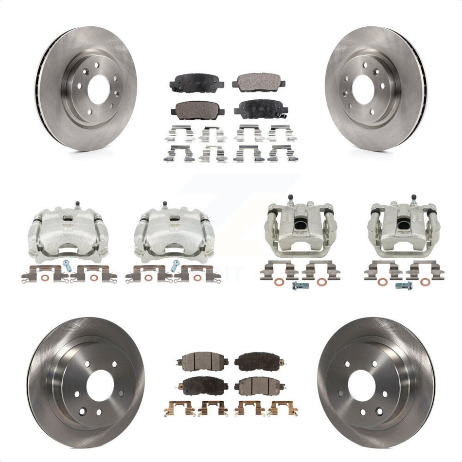 Front Rear Disc Brake Caliper Rotors And Ceramic Pads Kit (10Pc) For Nissan LEAF KC8-101241T by Transit Auto