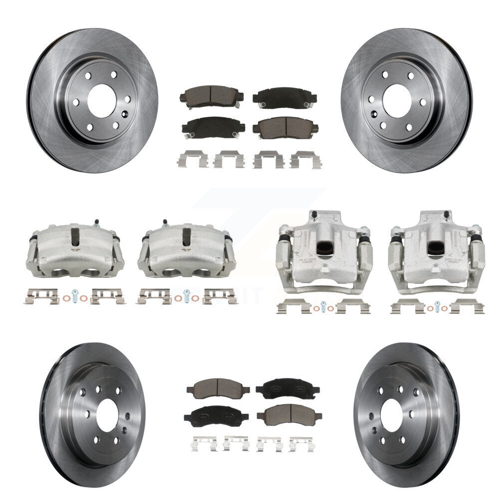 Front Rear Disc Brake Caliper Rotors Ceramic Pad Kit (10Pc) For GMC Acadia Buick Enclave KC8-101242C