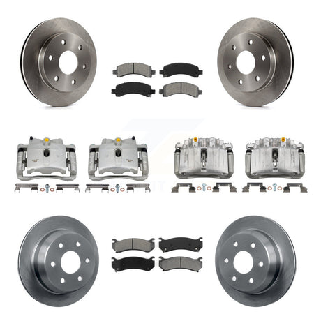 Front Rear Brake Caliper Rotor Semi-Metallic Pad Kit (10Pc) For Chevrolet Avalanche 1500 KC8-101242S