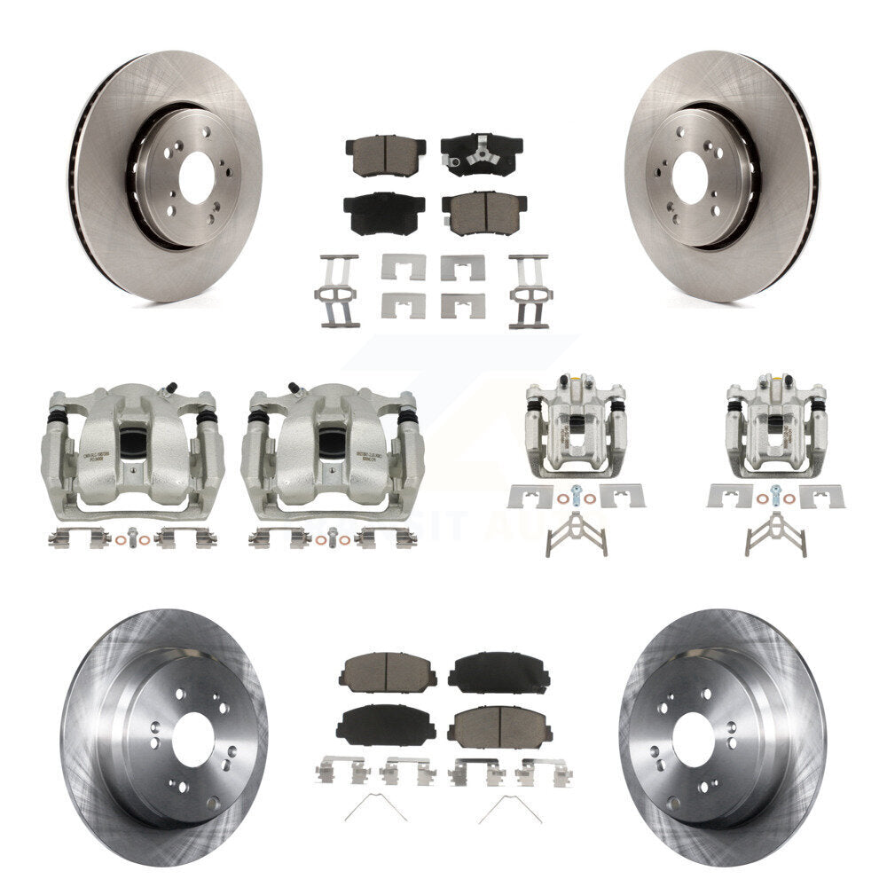 Front Rear Disc Brake Caliper Rotors And Ceramic Pads Kit (10Pc) For 2016-2018 Acura RDX KC8-101243C
