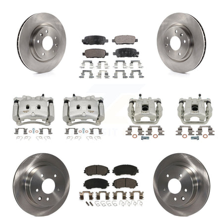 Front Rear Disc Brake Caliper Rotors And Ceramic Pads Kit (10Pc) For Nissan Rogue KC8-101244T
