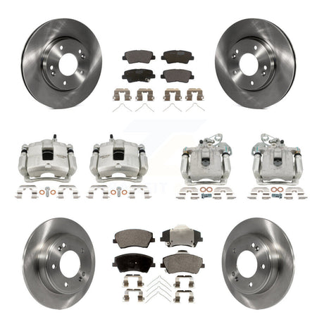 Front Rear Brake Caliper Rotor Ceramic Pad Kit (10Pc) For 2017-2020 Hyundai Elantra 2.0L KC8-101247T