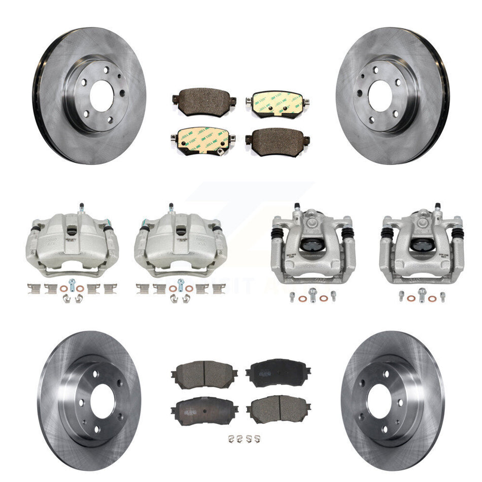 Front Rear Disc Brake Caliper Rotors And Ceramic Pads Kit (10Pc) For Mazda 6 KC8-101248T