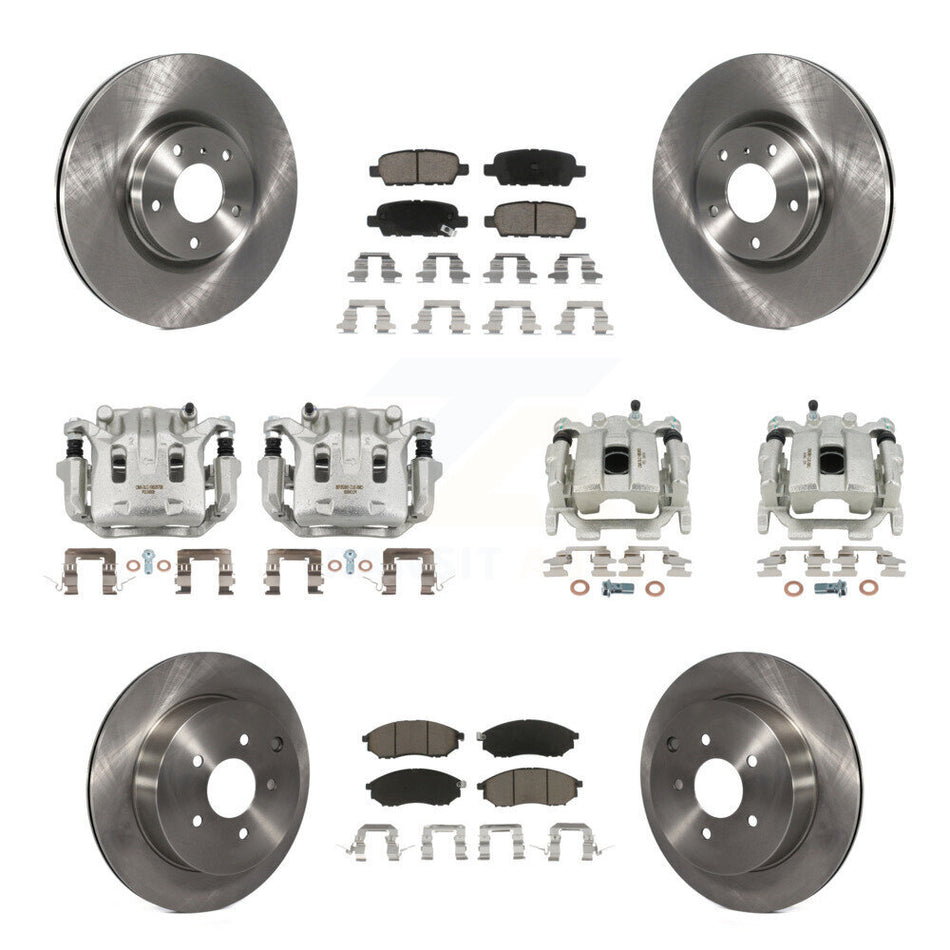 Front Rear Disc Brake Caliper Rotors And Ceramic Pads Kit (10Pc) For INFINITI QX70 KC8-101249C
