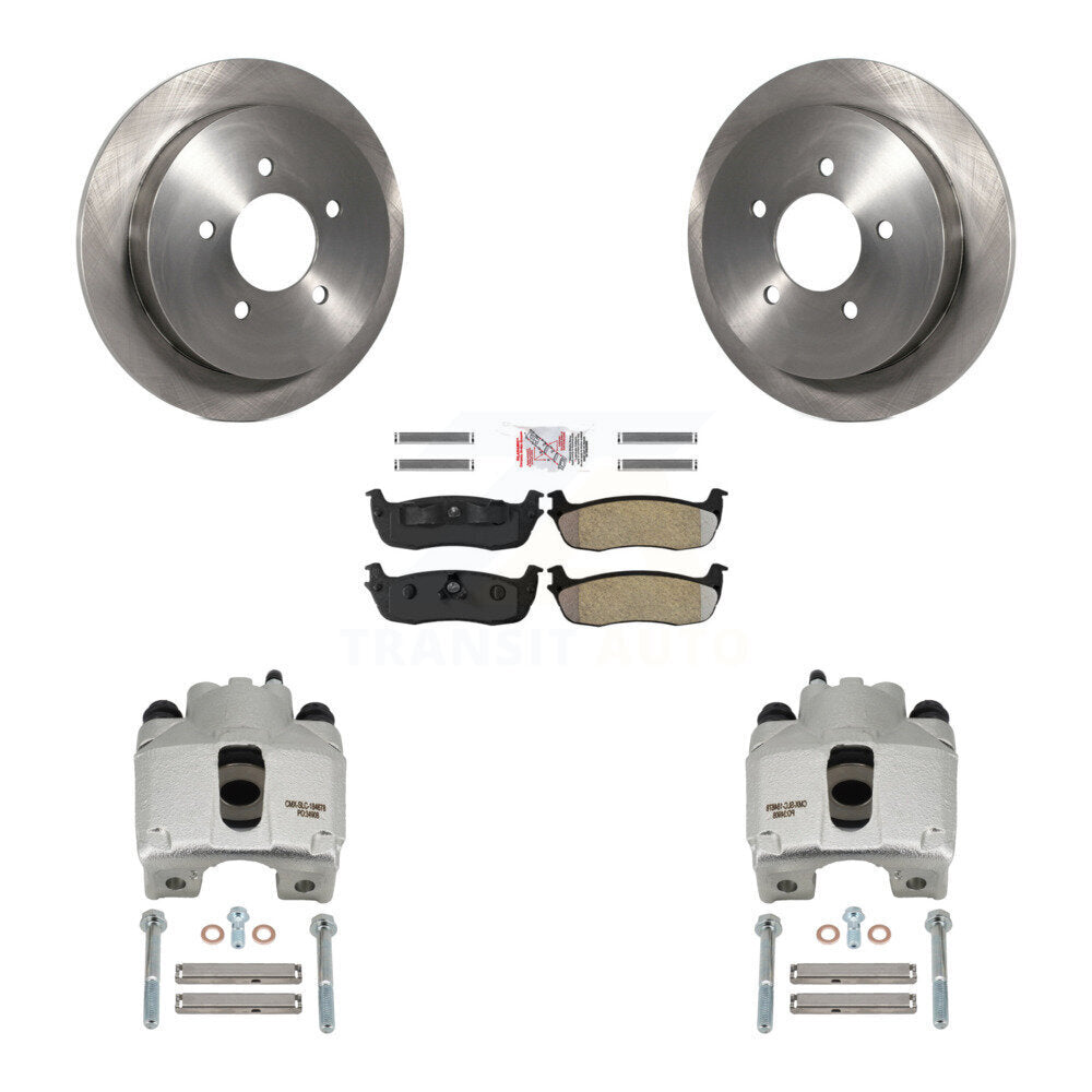 Rear Disc Brake Caliper Rotors And Semi-Metallic Pads Kit For Lincoln Blackwood KC8-101249N