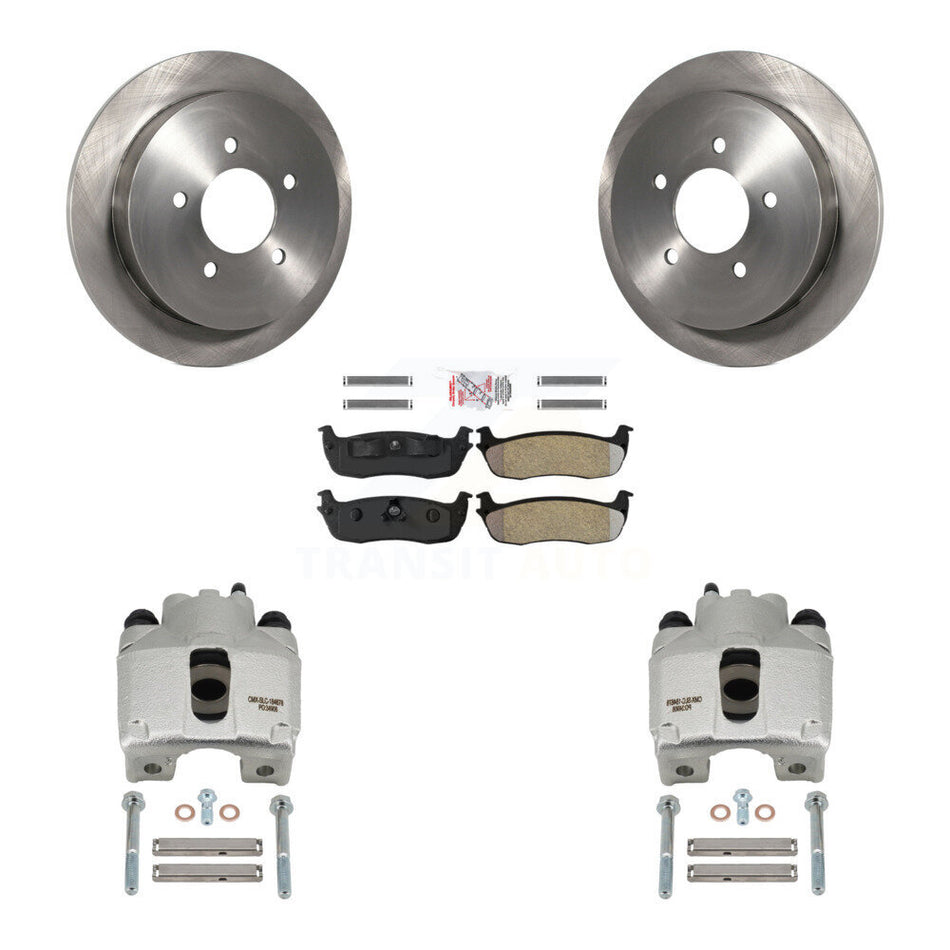 Rear Disc Brake Caliper Rotors And Semi-Metallic Pads Kit For Lincoln Blackwood KC8-101249N