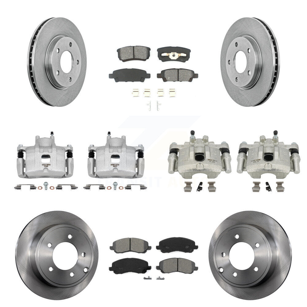 Front Rear Disc Brake Caliper Rotor & Semi-Metallic Pad Kit (10Pc) For Mitsubishi Lancer KC8-101249S