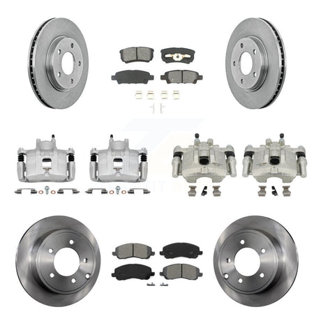 Front Rear Disc Brake Caliper Rotor & Semi-Metallic Pad Kit (10Pc) For Mitsubishi Lancer KC8-101249S