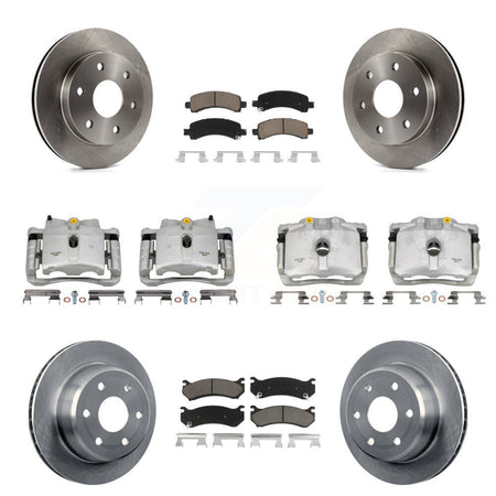Front Rear Brake Caliper Rotor & Ceramic Pad Kit (10Pc) For Chevrolet Avalanche 1500 GMC KC8-101253C