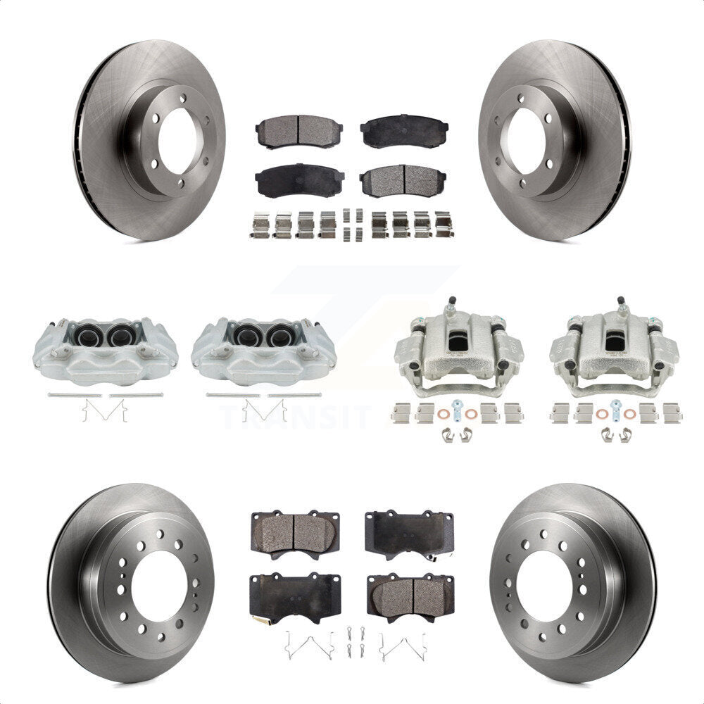 Front Rear Disc Brake Caliper Rotors And Semi-Metallic Pads Kit (10Pc) For 2003-2009 Lexus GX470 KC8-101253P by Transit Auto