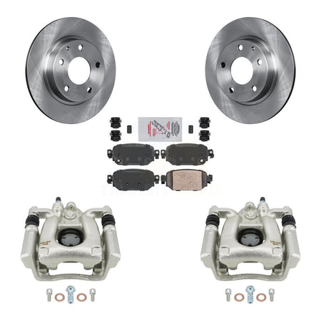 Rear Disc Brake Caliper Rotors And Ceramic Pads Kit For Mazda 3 Sport KC8-101256N