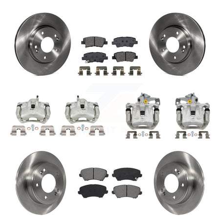 Front Rear Brake Caliper Rotor Semi-Metallic Pad Kit (10Pc) For Kia Forte Hyundai Forte5 KC8-101258S