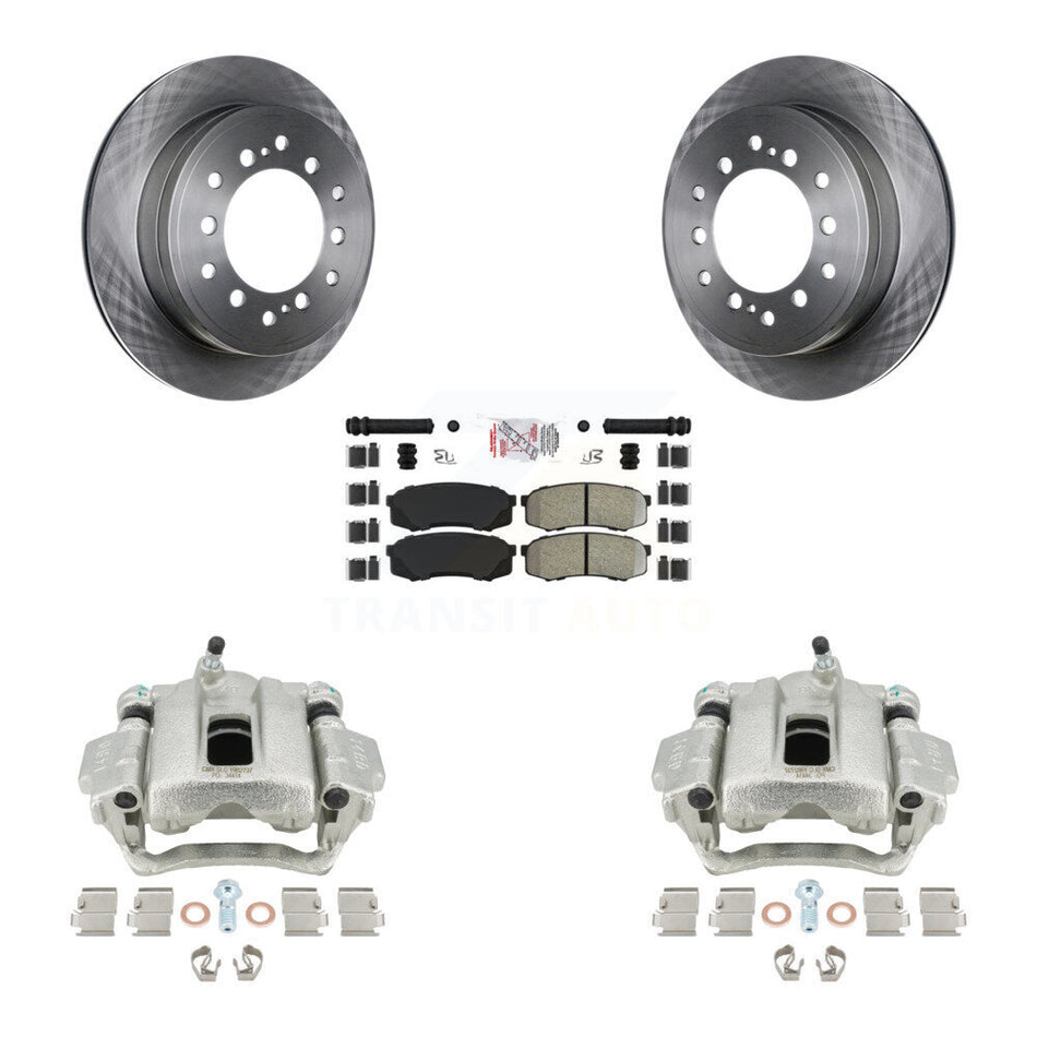 Rear Disc Brake Caliper Rotors And Semi-Metallic Pads Kit For Toyota 4Runner Lexus GX460 KC8-101260N by Transit Auto