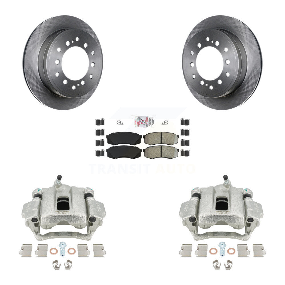 Rear Disc Brake Caliper Rotors And Semi-Metallic Pads Kit For Toyota 4Runner Lexus GX460 KC8-101261N by Transit Auto