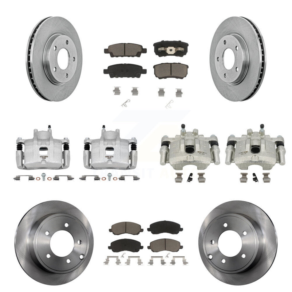 Front Rear Disc Brake Caliper Rotors And Ceramic Pads Kit (10Pc) For Mitsubishi Lancer KC8-101262C