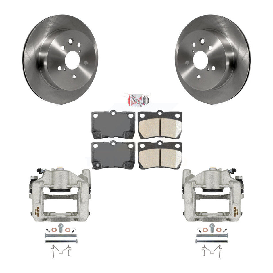 Rear Disc Brake Caliper Rotor & Ceramic Pad Kit For Lexus IS350 GS350 GS450h GS430 GS460 KC8-101264N