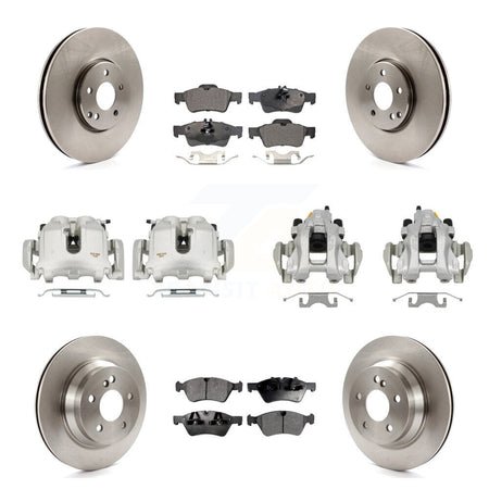 Front Rear Disc Brake Caliper Rotors & Ceramic Pad Kit (10Pc) For Mercedes-Benz E550 AWD KC8-101264T