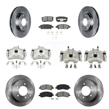 Front Rear Brake Caliper Rotor Semi-Metallic Pad Kit (10Pc) For Jeep Patriot Compass 200 KC8-101265S